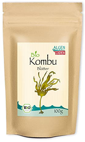 ALGENLADEN BIO Kombu Blätter - 100 g | essbare Algen | Grundlage für Dashi | Algen aus dem Atlantik | Rohkost | Vegan