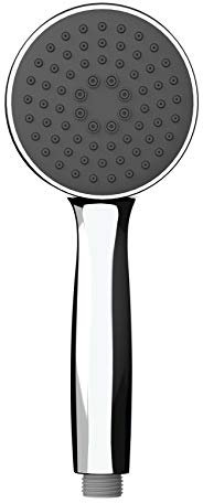 Wenko Soffione doccia Basic, Ø 10 cm - Doccetta universale, soffione doccia, 1 funzione, ABS, Grigio