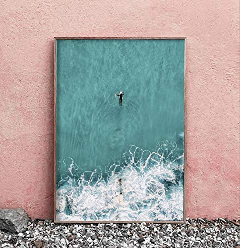 Close Up Surfer Poster - The Big Blue, Mighty and Mesmerizing - Ocean Drone (61 x 91,5 cm) Wandbild, Fotoposter Nature, Beach, Summer Photo: Kiril Dobrev + Ãœ-Poster