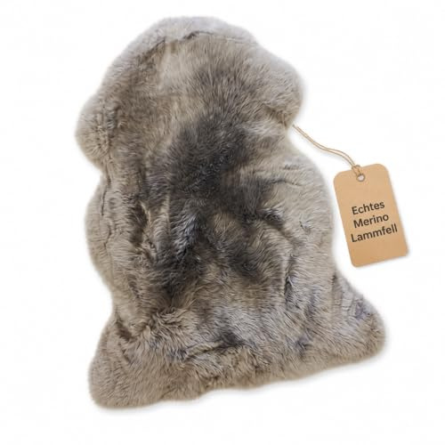 Leibersperger Merino Lammfell Teppich und Auflage, Naturform, 120 x 70 cm (Hellgrau)