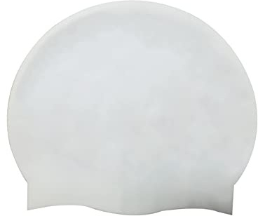HYCOPROT kids swimming cap 100% silicone swimming hats for boys and girls, Comfortable and Elastic Waterproof Swim Caps,Elastic Swim Hat for Long Hair and Short Hair (white)