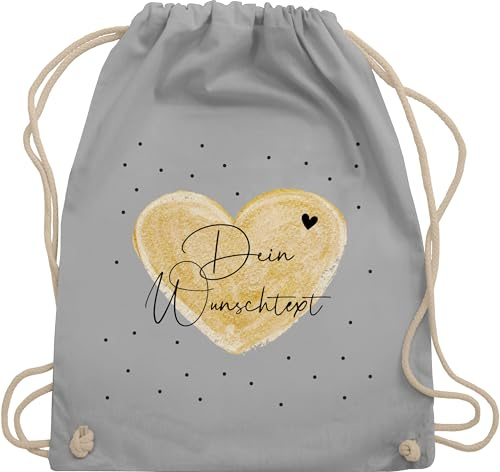 Turnbeutel Rucksack - Aufdruck selbst gestalten - Dein Wunschtext I Geschenk personalisiert Weihnachten I Vatertag I Muttertag I Geburtstag - Unisize - Hellgrau - taschen jga beutel wechselkleidung