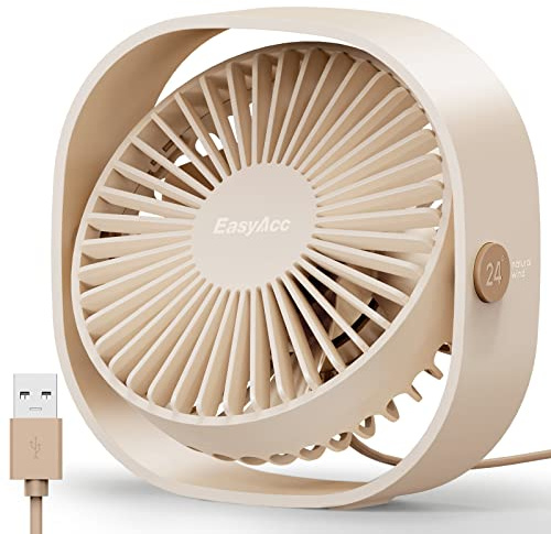EasyAcc USB-fläkt, USB-skrivbordsfläkt, 5,9 m/s kraftfull fläkt mini skrivbord USB-skrivbordshastigheter liten tyst kylning