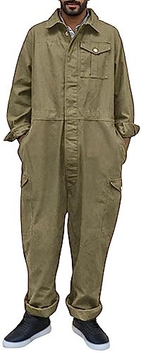 Arbeitsoverall Herren Overall Herren Arbeitsoveralls Herren Arbeitskleidung mit Taschen Loose Fit Latzhose für Männer Einfarbig Arbeitsoverall Schutzoverall Schutzanzug