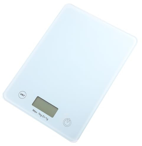 PRETYZOOM Elektronische Küchenwaage Lebensmittelwaage Digitalwaage Präzisionswaage 5kg Weiß Mit Tara Funktion Für Genaue Messung Beim Kochen Und Backen