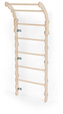 MAMOI® Swedish ladder, Wooden gorilla gym for kids, Indoor baby climbing frame for kids, Monkey bars and play gym, Childrens climbing wall, Gymnastics bar and equipment for home