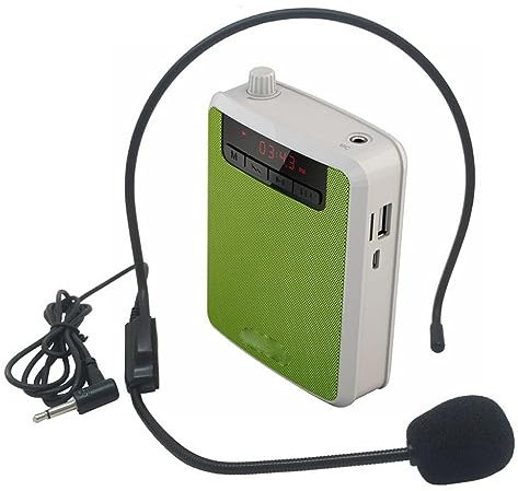 ZHCHAO Portable Voice Megaphone Amplifier Waist Band Clip Support FM Radio TF Speaker Power bank Tour Guides, Teachers(A)