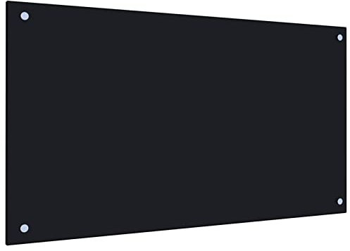 Gecheer Tempered Glass Kitchen Backsplash - Black, 90x50cm, Heat-Resistant, Easy to Install & Clean, Protects Walls from Grease Model249488
