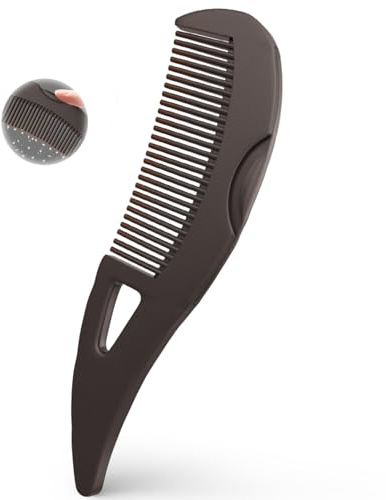 Dandruff Comb Fine Tooth Scalp Detox Comb Lice for Women, Men & Kids Stainless Steel Scalp Detoxing, Sweep & Massage Hair Brush Tool for Hair Care (Brown)