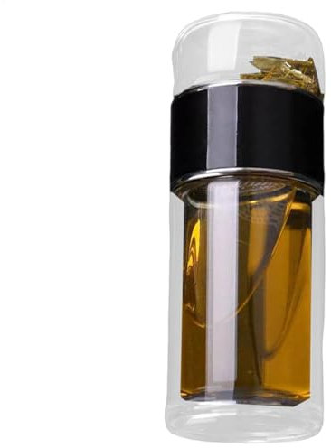 Tea Infuser, Travel Mug, Glass Bottle, Tea Strainer, Portable Tumbler, Double Wall Infuser BottleDouble Wall Leakproof Travel Tumbler Mug