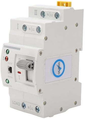 Automatischer Transfer-Schalter 2-polig 16A 220V | Umschaltzeit <50ms, flammhemmendes PC-Gehäuse, vertikale oder horizontale Montage, Notstromversorgung, Serverräume und