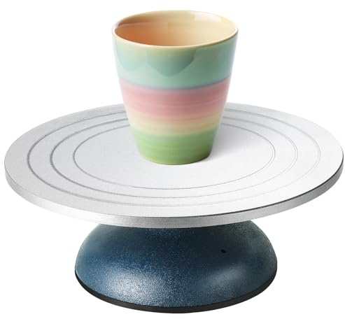 DASBET Ruota per ceramica da 30 cm, resistente, ruota girevole per scultura in ceramica, con base antiscivolo, ruota in metallo per argilla, ceramica e decorazione