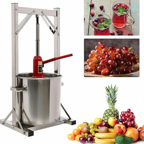 DFGHNBVC Pressa per Vino di Frutta， pressa per UVA， Forniture e Attrezzature per la Produzione di Vino， con martinetto Idraulico， per Esterni， Cucina e casa，12L