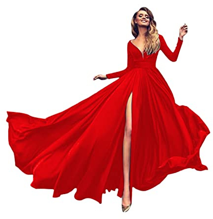 RYTEJFES Abendkleid Damen Lang Ballkleider Abendkleider Trauzeugin Kleid Prom Dresses Elegant Brautjungfernkleid Hochzeitskleider Abiballkleider Abschlusskleider Kleider Jugendweihe Langes Dress Long
