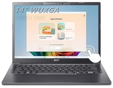 acer Aspire Laptop, 14 WUXGA Touch IPS Display, Intel Ultra 5-226V, 8 Cores, 16GB LPDDR5X RAM, 512GB PCIE SSD, BK, AI Copilot+PC, Webcam, Windows 11 Home, TWE Mouse Pad