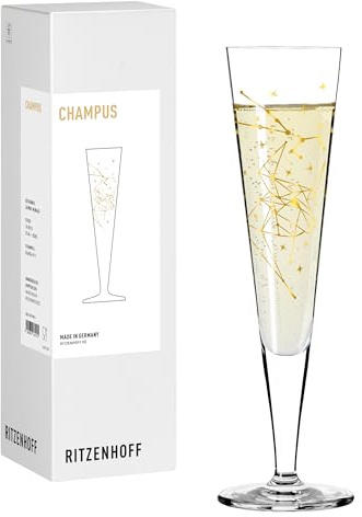 RITZENHOFF 8191011 Champagnerglas 200 ml - Serie Astro - Motiv Sternzeichen Stier mit Echt-Gold, Made in Germany
