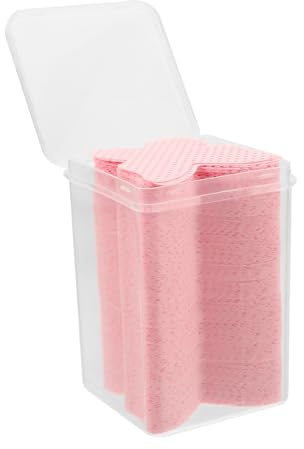 WOONEKY Fusselfreie Nagelreinigungstücher 200 Blatt Rosa Baumwolle Nagellackentferner Pads mit Großer Kapazität für Salon und Heimgebrauch