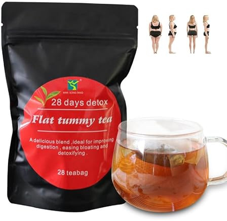 Tee zum Abnehmen Original 28 Tage Detox Kur mit Moringa Lotusblatt Cassia-Samen und Oolong-Tee Natürliche Entgiftung und Gewichtsverlust ohne Koffein