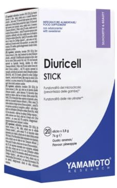 YAMAMOTO Research, Diuricell Stick, Suplemento Drenante de Extractos Vegetales, Ideal para la Hinchazón, Retención de Líquidos y Anticelulítico, Sabor Naranja
