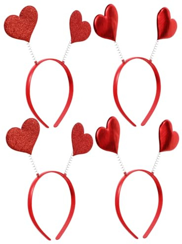 AUTSUPPL 4 Stück Herz Stirnband Haarreif Haarschmuck für Kostümpartys Karneval Ostern Tag der Verliebten Kopfschmuck Dekoration