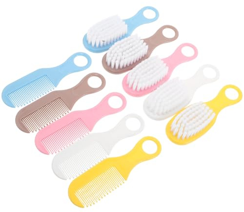 SMASOLO 5sets Care Set Cradle Cap Brush and Comb Soft Bristles Hairbrush Newborn Scalp Care Boy Girl Bath Brush Toddlers Grooming Tool Hairdressing Comb Grooming Kit Essentials