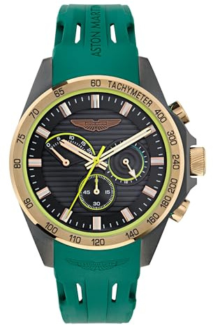 Aston Martin Lagunda MTRH1F5013E - Reloj analógico redondo de 44 mm con esfera negra para hombre