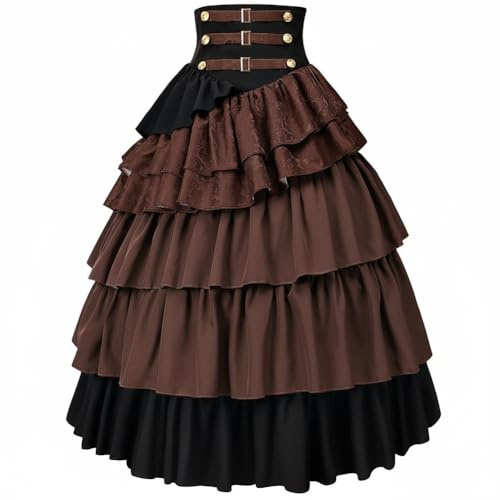 HiyyFloy viktoriansk gotisk volangkjol – cosplay pirat steampunk kostym kjol för renässans möte halloween konserter