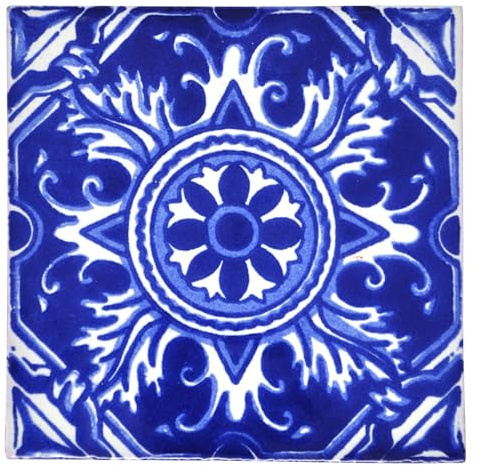 Tumia LAC Piastrelle Ceramica Messicane Talavera - Dino Artigianali Piastrelle Cucina, Bagno, Sottopentola e Fai-da-Te, Decorativo stile Mediterraneo - Pacco da 10