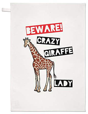 Beware Verrückte Giraffe Damen Geschirrtuch Spüllappen