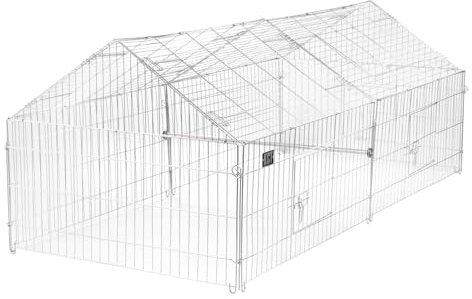KCT Large Apex Enclosed Roof Metal Pet Playpen Run for Dogs, Cats, Rabbits, Chickens and More