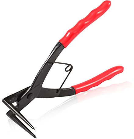 SPEEDWOX Master Cylinder Snap Ring Pliers, 90 Degree Bent Nose Pliers with Red PVC Handles, Internal Ring Remover for Motorcycles Trucks Cars