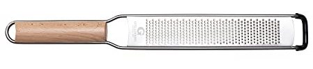 Zesteur Râpe Fine INOX – Lame Ultra Affûtée, Manche Bois Hêtre Massif, Antidérapant – Idéal Agrumes, Parmesan, Gingembre, Ail, Épices – avec Protection - 010210