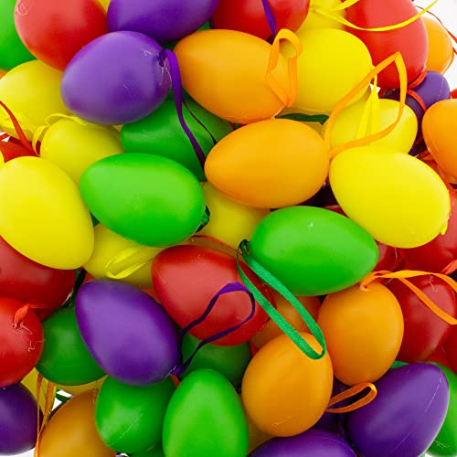 Annastore Kunststoffeier - Osterdeko - Plastikeier - 6 cm (20 x bunt) | Ostereier aus Kunststoff zum Hängen