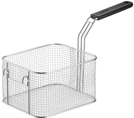 HENDI Cesta para Freír, 8L, 242x200x(H)140mm | Compatible con freidoras HENDI 207208, 207307, 209202 y 209301, malla fina, acero inoxidable