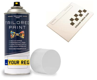 Tailored Paint Mixed By Reg Vin Number Aerosol Spray Paint With Wide Fan Spray Nozzle & Colour Checker Card Perfect Colour Match (Aerosol Spray Paint), 400ml, Multicoloured