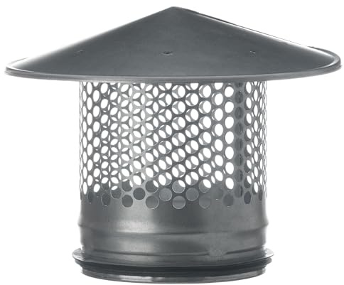 Steinberg14 Lüftungshaube für Dach 125mm - Metall Regenhaube mit Gummidichtung - Runde Lüftungsabdeckung mit Gitter - Dachhaube mit Vogelschutz - Dachhaube für Lüftungssysteme - Ablufthaube