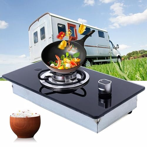 Gagalayong LPG Gas Camping Stove 1 Burner Stove Hob Portable Gas Hob with Tempered Glass for Home Kitchen Outdoor Cooking Picnics RV Boat Caravan Camper