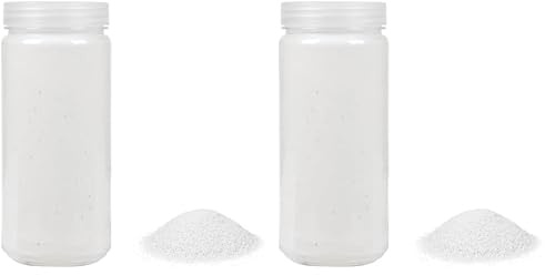 HEKU Hochwertiger weißer Dekosand (ca. 750g) I Feine Körnung (0,1-0,5mm) I Wiederverschließbare Dose I Vielseitig für Deko und Bastelarbeiten (Packung mit 2)