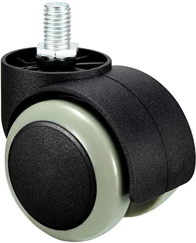 XYWHPGV Office Chair Casters Wheels 2 Inch PU Twin Wheel M10x14mm Threaded Stem Swivel Caster Gray, 2 Pcs(5216b daa24 d2542 bf2e2 834cc 8ed63