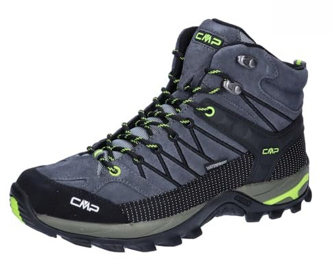 CMP Herren Rigel Mid Trekking Shoes Wp Walking Shoe, Grau Gelb Fluo, 44 EU