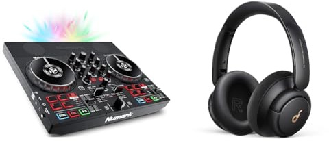 Numark Party Mix Live - DJ Controller with Built in Speakers, Party Lights and DJ Mixer & soundcore by Anker Q30 Hybrid Active Noise Cancelling Headphones with Multiple Modes