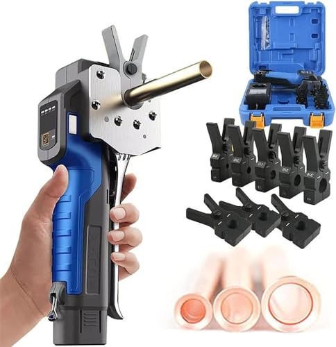 ZQJYMXY Kit di utensili elettrici svasatura multistrato protezione lntelligent, strumento per svasatura tubi ad alta efficienza da 1/4-3/4, design a cono eccentrico a 45°, metrico e pollici 2 in 1,