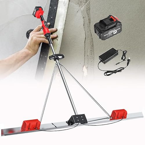 WDDEYYDS Outil électrique pour Chape en béton, 1.5M, Finition, nivellement Vibrant, règle de bourrage, Double Moteur, Machine vibrante de Finition de Ciment sans Fil