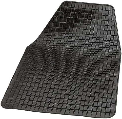 Tappetino per Auto Universale in Gomma, Tappetino Lato Guida 64x44 cm, Nero, Antiscivolo, Contro lo Sporco, Protegge da Acqua Sabbia Polvere, per Abitacolo Salva Tappeto