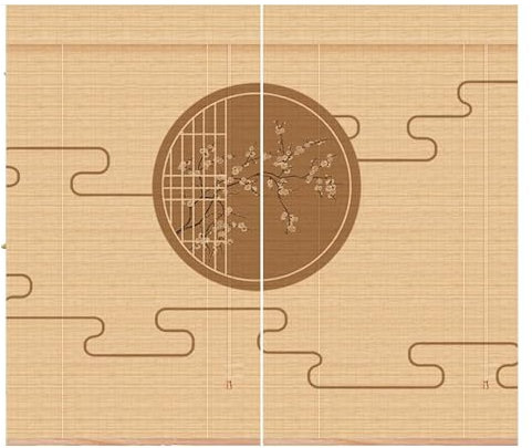 Bedruckte Bambusvorhänge Rollos aus Holz, Dekorationstrennwände, Bedruckte Rollos, Verdunkelungsrollos for Fenster, Sonnenschutz, Sonnenschutz, atmungsaktiv, 3D-Druck, Bauernhausstil(180X250CM)
