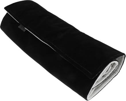 SHERCHPRY Borsa Porta Gioielli Rotolo Compatta in Panno Morbido Grigio Organizer Portagioielli Da Viaggio e Casa Per Collane Polsini e Orecchini Custodia Protettiva Per Gioielli