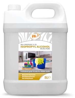 FILO Isopropyl Alcohol 99.9% Pure 1x 5L | Lab Grade IPA | Rubbing Alcohol for Cleaning and Disinfecting | Isopropanol Alcohol Solvent for Electronics, Windows, Glass, Appliances and More