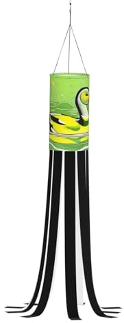 Dlxw 101,6 cm langer, langlebiger Outdoor-Hänge-Dekor, für Terrasse, Garten, Terrasse, Heimdekoration. Halloween-Windsack, damit Ihr Platz im Freien Spaß macht. Grüne Ente
