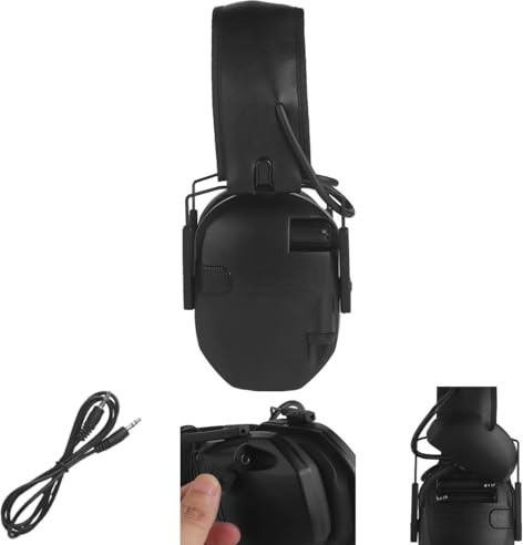 WQZXM Nuove Cuffie Elettroniche da Tiro per La Protezione dell'Udito, Protezione dell'Udito, Riduzione del Rumore, Cuffie Antirumore Tattiche per La Caccia Attiva(Black)