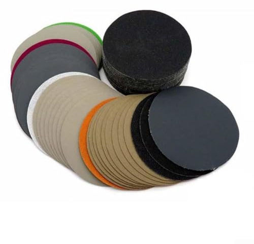 Lot de 50 disques abrasifs 400/600/800/1500/2000/2500/3000/4000/5000/7000, grain 75 mm de diamètre - Patins de ponçage humides et secs pour métal et bois